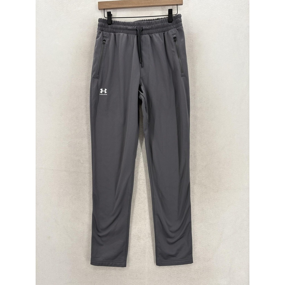 Under Armour Sportstyle Brawler Pants Mens Small Castlerock Gray Tricot Knit Gym